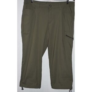Eddie Bauer Women 14 Hiking Pants Cargo Zip Pocket Stretch Nylon Bungee Cropped